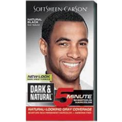 Dark and Natural 5 Minute Shampoo In Permanent Men's Hair Color Natural Black