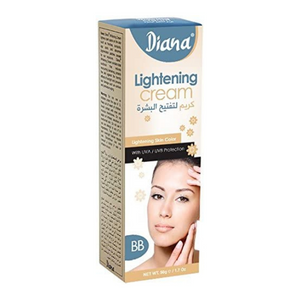 Diana Skin Lightening Cream Skin Lightening BB with UVA/UVB Block 50g for pigmentation problems for black, asian, somalian & arabian skin types