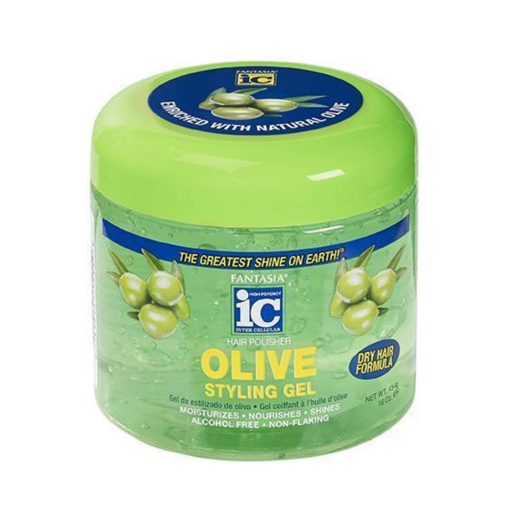 IC Fantasia Hair Polisher Olive Styling Gel With Sparkle Lites 20oz