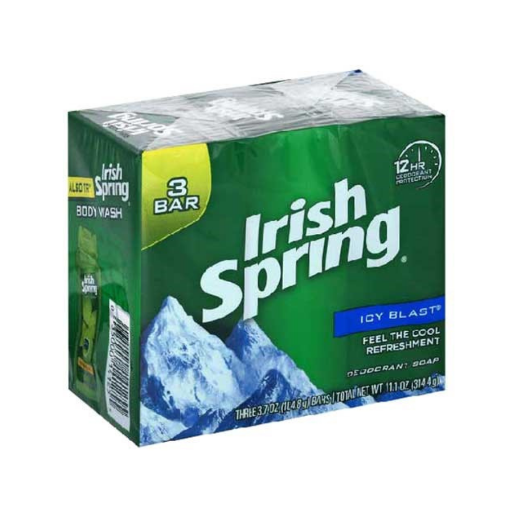 Irish Spring Icy Blast Deodorant Soap 3 pack