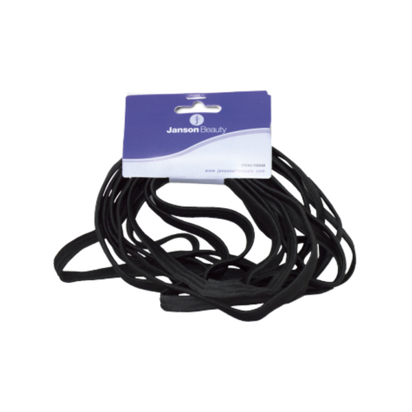 JB Long Thick Elastic Bands Black (6 Pcs Per Card)