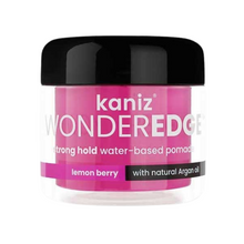 Load image into Gallery viewer, Kaniz Wonder Edge Lemon Berry Strong Hold Water Based Pomade With Natural Argan Oil 4oz
