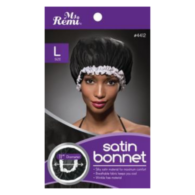 Ms. Remi Satin Bonnet – Black L Size  #4412